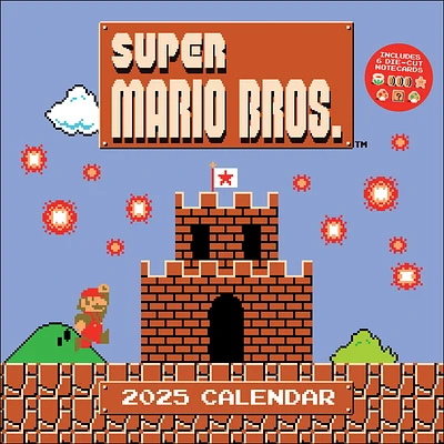 Super Mario Bros 8 Bit Retro Wall 2025 Calendar