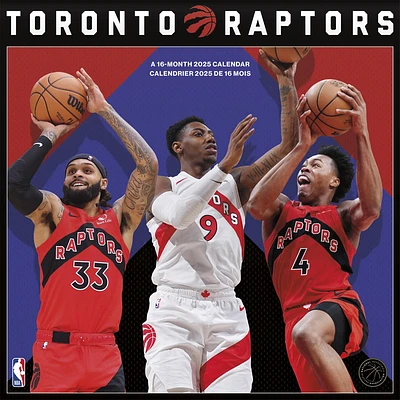 NBA Toronto Raptors Bilingual Wall 2025 Calendar