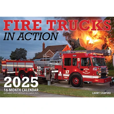 Fire Trucks In Action Oversized Wall 2025 Calendar