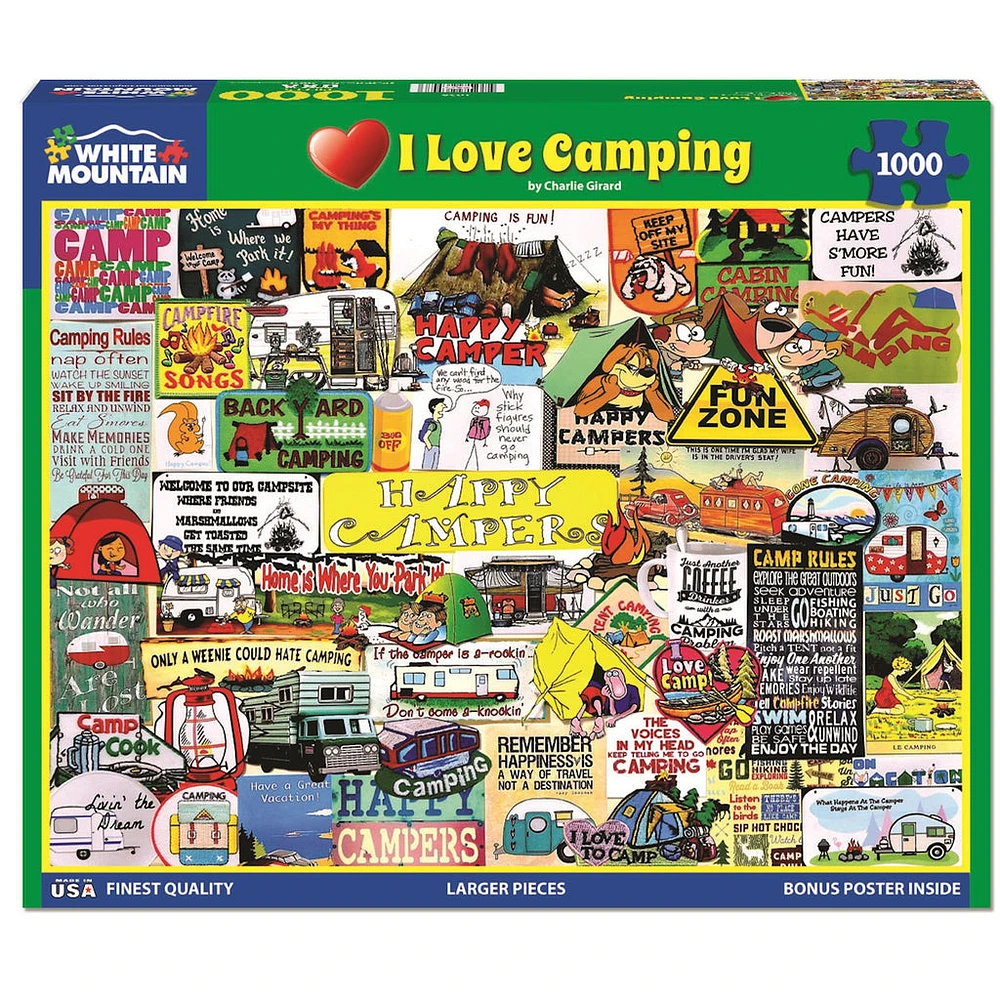 I Love Camping 1000 Piece Puzzle White Mountain