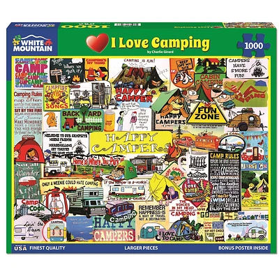 I Love Camping 1000 Piece Puzzle White Mountain