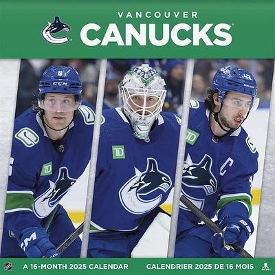 NHL Vancouver Canucks Bilingual Wall 2025 Calendar