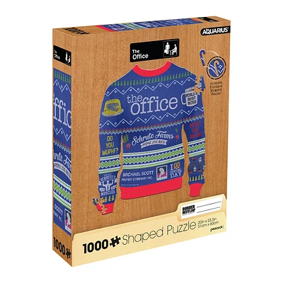 The Office Ugly Christmas Sweater Shaped 1000 Piece Puzzle - Online Exclusive