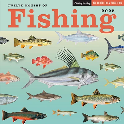 Twelve Months Of Fishing Wall 2025 Calendar