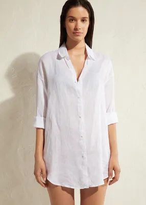 Chemise longue en lin