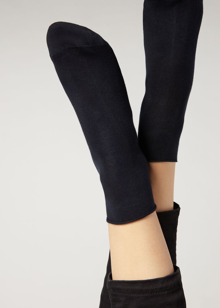 Chaussettes courtes en coton sans bordure