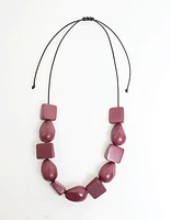 Prism Wood Necklace in Mulberry