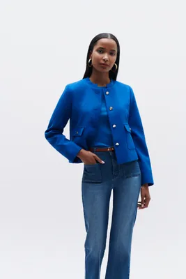 veste courte josephine bleu electrique femme