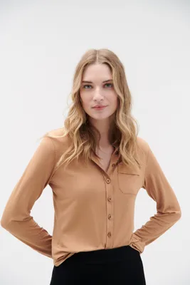 Chemise Albi en jersey noir femme