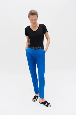 pantalon gautier bleu electrique femme