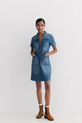 robe laure jean denim stone femme