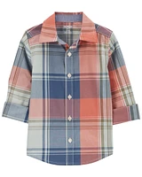 Toddler 2-Piece Plaid Button-Front Shirt & Chino Pants Set