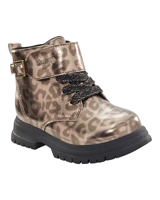 Toddler Cheetah Print Lace-Up Boots