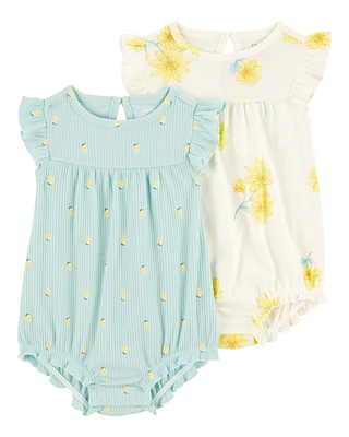 Baby 2-Pack Floral Rompers