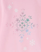 Toddler Snowflake-Print Long-Sleeve Shirt - Pink