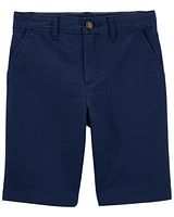 Kid Blue Flat-Front Shorts