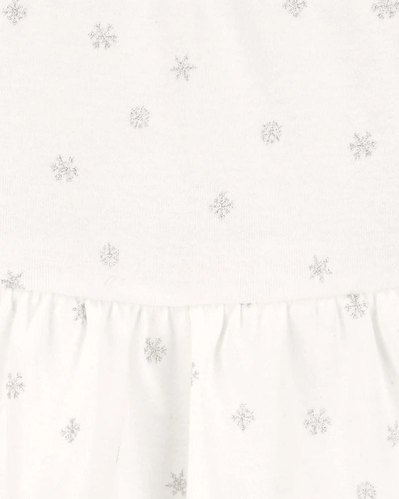 Baby 2-Piece Snowflake Peplum Bodysuit Pant Set