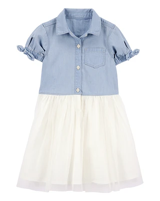 Baby Short-Sleeve Denim Dress