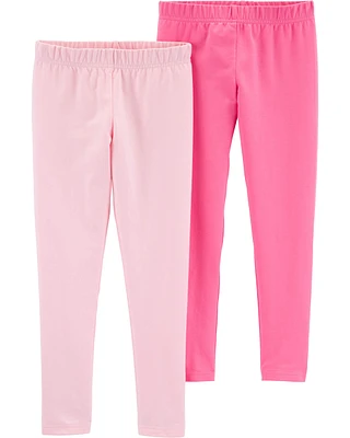 Kid 2-Pack Pink Leggings