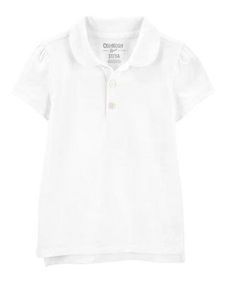 Toddler White Piqué Polo Shirt