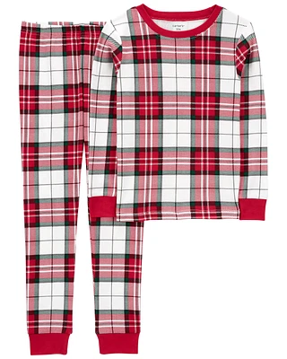 Kid 2-Piece Plaid 100% Snug Fit Cotton Pajamas