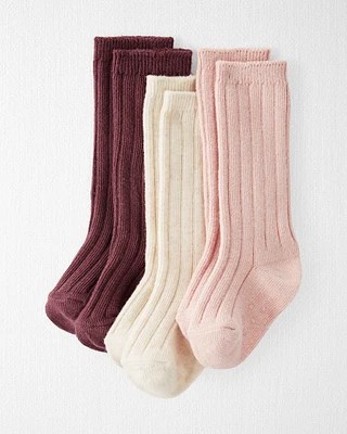 Baby 3-Pack Knee-High Slip Resistant Socks