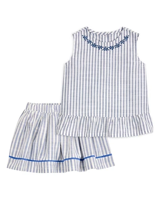 Baby 2-Piece Striped Fashion Tank & Pull-On Skort Set