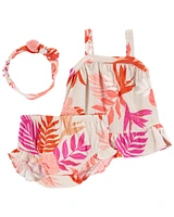 Baby 3-Piece Floral Crinkle Jersey Set