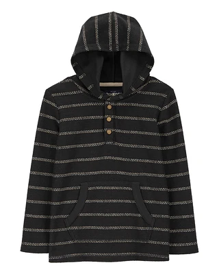 Kid Long-Sleeve Striped Hooded Shirt