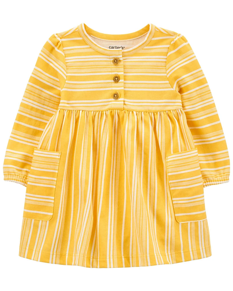 Baby Striped Long-Sleeve Jersey Dress