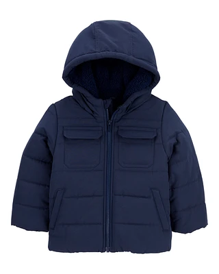 Toddler Zip-Up Hooded Puffer