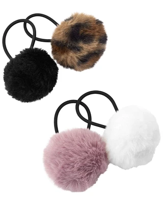 4-Pack Pom Pom Hair Ties