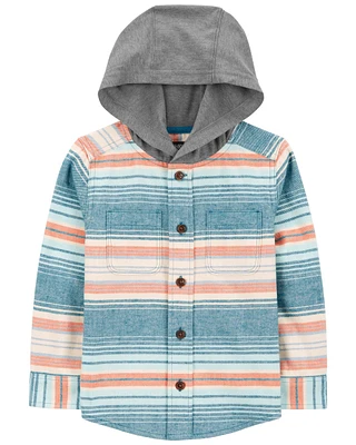 Toddler Baja Stripe Button-Front Shacket