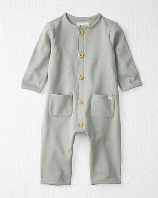 Baby Fleece Jumpsuit Made with Organic Cotton Glacier Grey