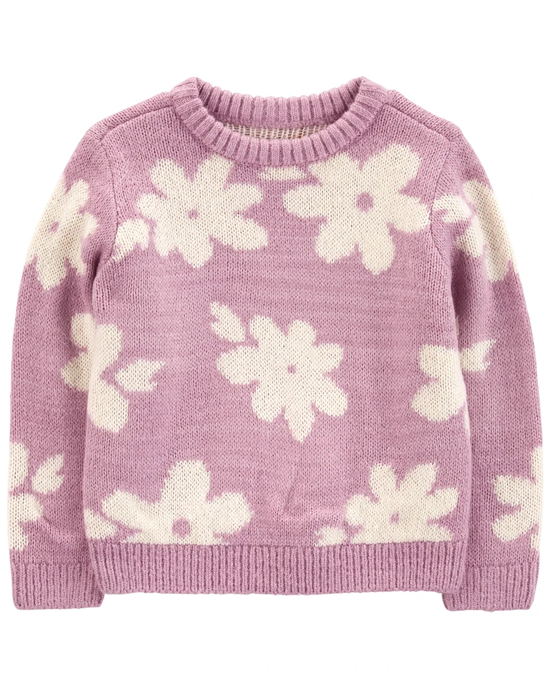 Toddler Floral Mohair-Like Sweatshirt