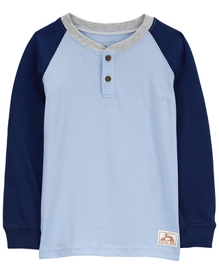 Toddler Raglan-Sleeve Henley Tee