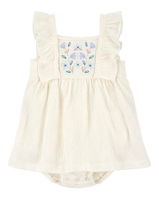 Baby Floral Flutter Bodysuit Dress