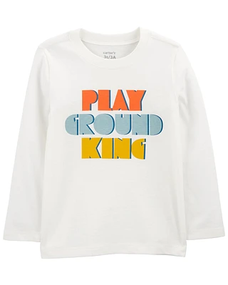 Toddler Playground King Long-Sleeve Tee - White