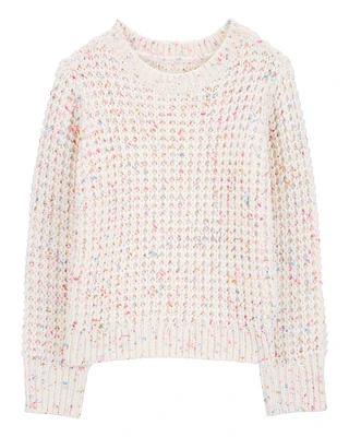 Kid Confetti Waffle-Knit Sweater