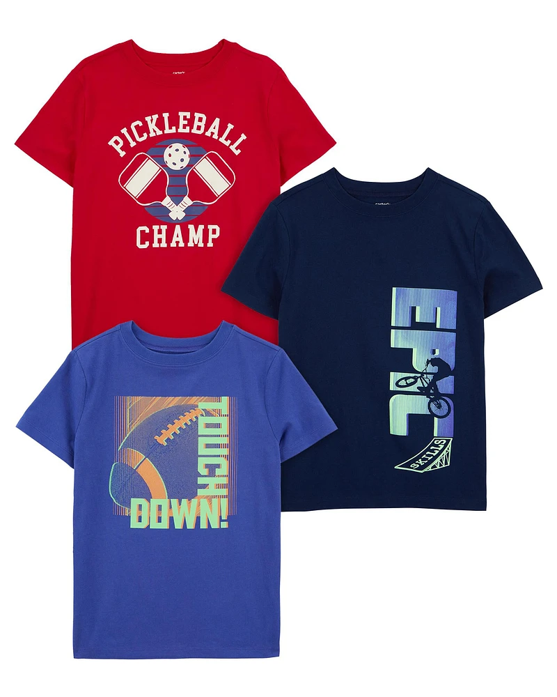 Kid 3-Pack Sports Graphic Tees