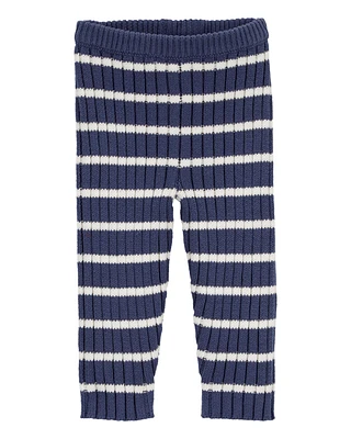 Baby Striped Ribbed Sweater Knit Pants