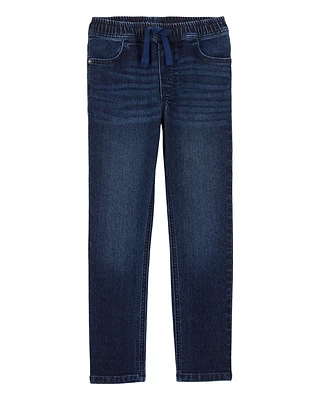 Kid Knit-Like Denim Drawstring Jeans