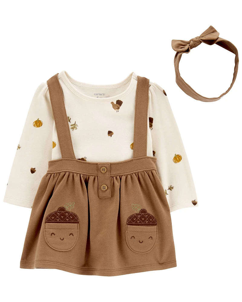 Baby 3-Piece Fall Thanksgiving Bodysuit & Jumper Set