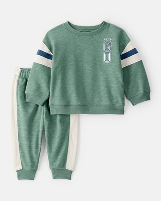 Baby 2-Piece French Terry Sweatshirt & Pull-On Jogger Set - Green