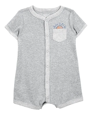 Baby Short-Sleeve Romper - Gray