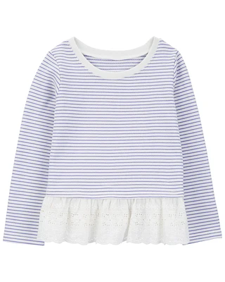 Toddler Striped French Terry Sweater - Blue