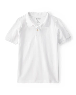 Kid White Piqué Polo Shirt