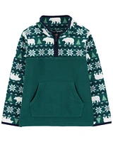 Kid Fair Isle Quarter-Zip Microfleece Pullover