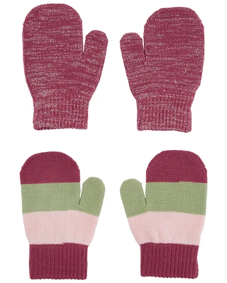 Toddler 2-Pack Striped Mittens