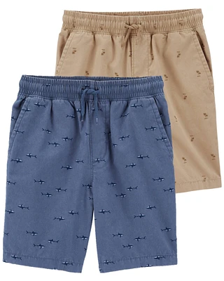 Kid 2-Pack Drawstring Canvas Shorts